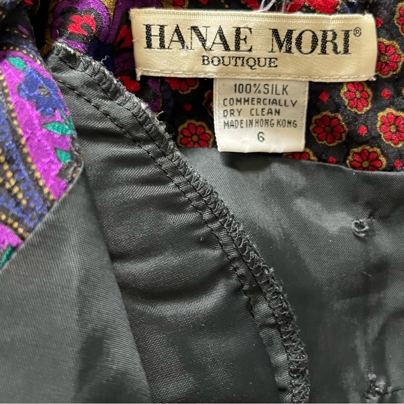 Exquisite 💯 Silk Vintage Hanae Mori Peplum Midi Dress - Picture 9 of 12